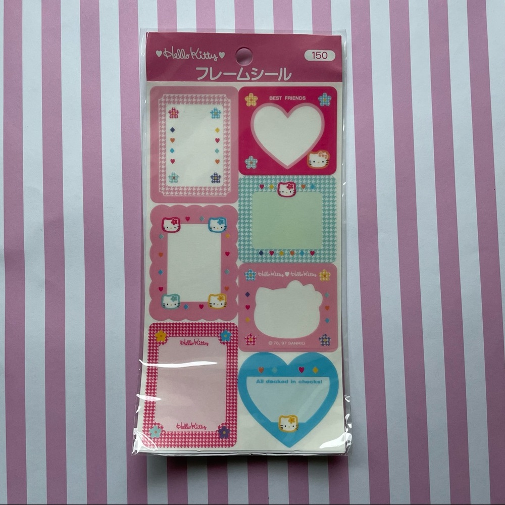 Vintage Sanrio Hello Kitty photoframe stickers - 1997